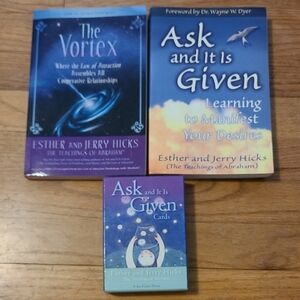 Teachings of Abraham Esther Jerry Hicks 2 Books CD Card Deck Set Vortex